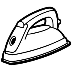 Steam Iron – Classic Contour Line Art Vector
