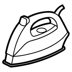 Steam Iron – Classic Contour Line Art Vector