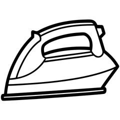 Steam Iron – Classic Contour Line Art Vector