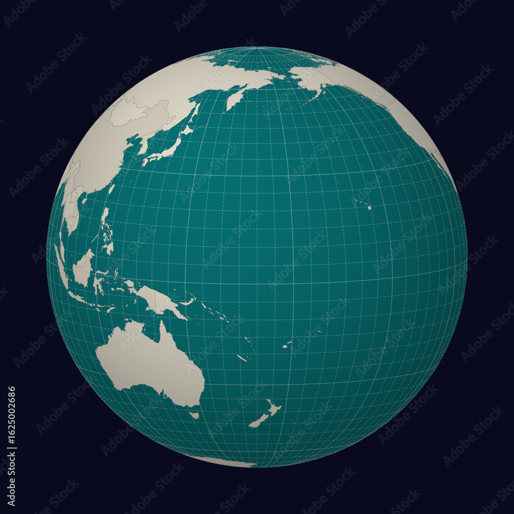 Poster marshall islands on the map. globe centered to marshall islands. country location on the world map. 