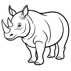Rhino Outline on White