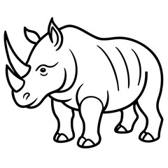 Rhino Outline on White