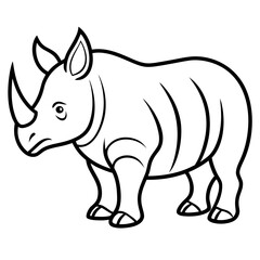 Rhino Outline on White