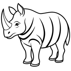 Rhino Outline on White