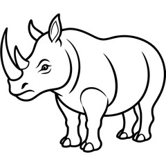 Rhino Outline on White