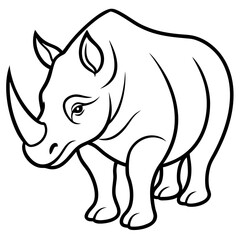 Rhino Outline on White