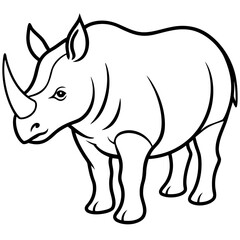 Rhino Outline on White