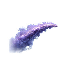 Celestial Ink Swirl Abstract Purple and Silver Glitter Design Element