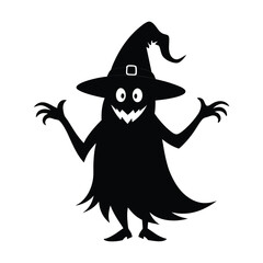 Frightened ghost silhouette halloween graphic