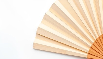A close up of a Japanese style fan sensu on a white background