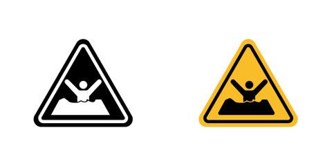 Obraz premium Mud Warning Sign vector icon. Outlined warning triangle featuring mud hazard symbol. Safety caution sign indicating slippery or muddy surface, isolated on white background for graphic and web design.