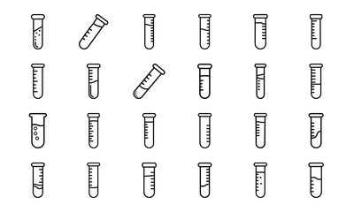 Medical and Healthcare Line Icon Set – Hospital Tools, Doctor Symbols, Human Organs, Virus, Mask, Injection, and Test Equipment Vectors

