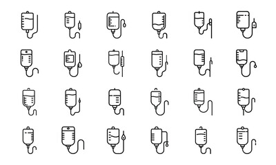 Medical and Healthcare Line Icon Set &ndash; Hospital Tools, Doctor Symbols, Human Organs, Virus, Mask, Injection, and Test Equipment Vectors

