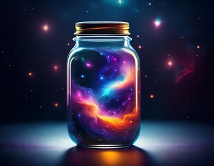 nebula in a jar with dark background