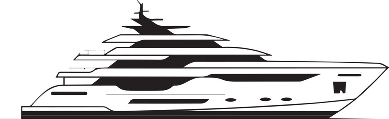 stylish yacht graphic for marine tourism, vacation branding, and upscale travel editorial content