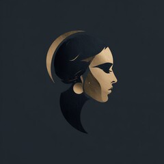 minimal profile illustration dark background sunglasses retro style digital art