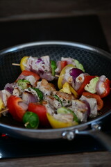 Grilled Chicken Skewer with Vegetables,