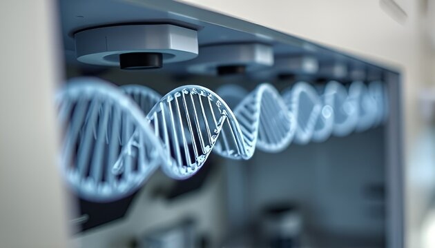 Close up of DNA sequencing machine Genomics personalized medicin
