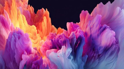 Vibrant Abstract Landscape with Colorful Fluid Patterns and Dreamy Textures