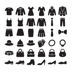 Clothing,fashion  icon set