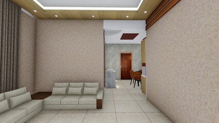 Modern Living Room Interior Design with Neutral Colors