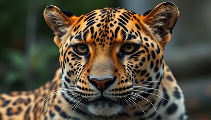 Obraz premium Leopard's spotted coat up close