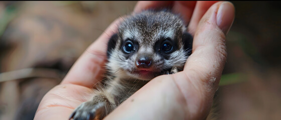 baby meerkat looking at you