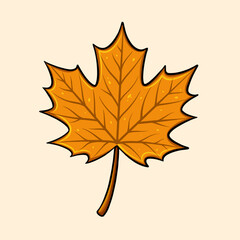 Autumn Maple Leaf Cartoon Vector &ndash; Fall Season Illustration