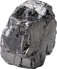Natural black fossil coal on a white isolated background.