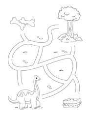 Diplodocus Maze Puzzle Activity for Kids