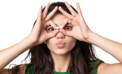 Smiling girl gesturing OK sign with her hand