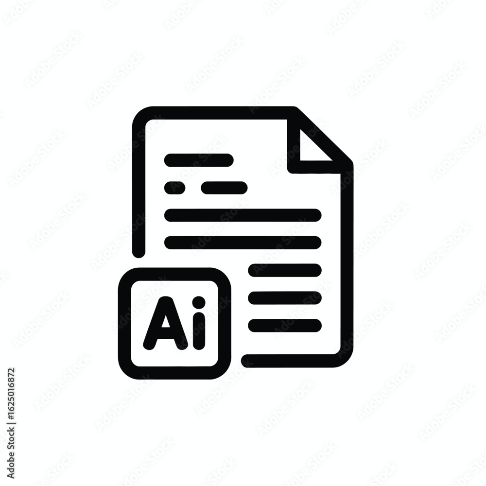 Aufkleber vector graphic icon of a document with adobe illustrator ai file format symbol