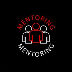 Mentoring flat icon isolated on black background