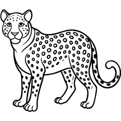 Leopard Silhouette on White