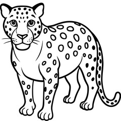 Leopard Silhouette on White