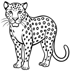 Leopard Silhouette on White