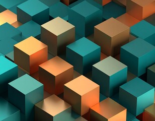 Obraz premium Abstract Cubes with Smooth Gradient Shadows