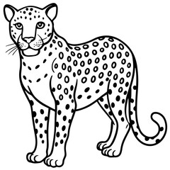 Leopard Silhouette on White