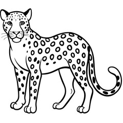 Leopard Silhouette on White