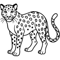 Leopard Silhouette on White