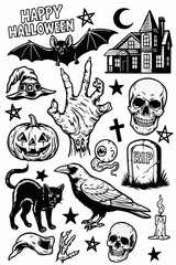 halloween icons set