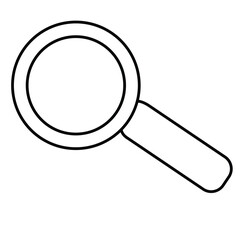 Science of hand drawn vector simple Magnifying glass outline.