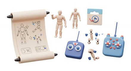 Creative design tools educational set illustration