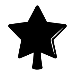 Black and white star on a stick for celebration or decoration