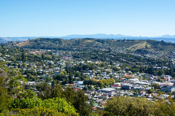 Panoramic City View Surrounded by Hills