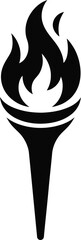 Simple Black and White Torch Icon