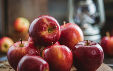 Fresh red apples close up