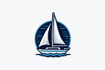 Cruise Ship Creative Vector Logo Design