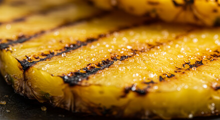 Close-up of grilled pineapple