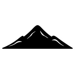 Monochromatic mountain range peak with snow capped ridge, great for logo